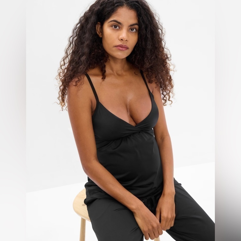 GAP Maternity Black Satin PJ Cami